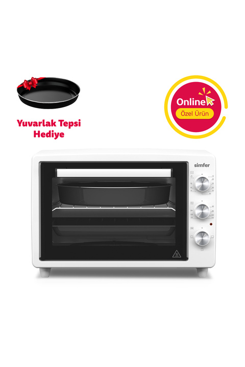 Simfer 3420 Beyaz 34 LT Statik Mini/Midi Fırın - 4 Fonksiyon, Programlanabilir Pişirme & Isı Kontrol Sistem