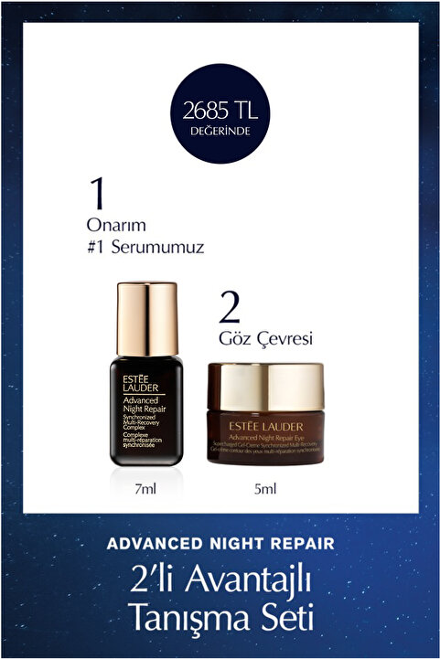 Estee Lauder Seyahat Boy Cilt Bakım Seti - Advanced Night Repair Onarıcı Serum 7ml Jel Göz Kremi 5ml
