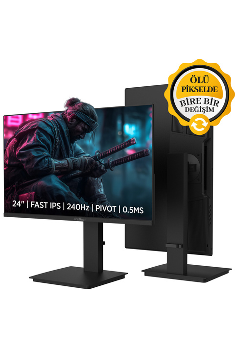 James Donkey Ravel R45 24'' 240Hz 0.5Ms Fast IPS FHD Pivot Gaming Monitör (Ölü Pikselde Anında Değişim)
