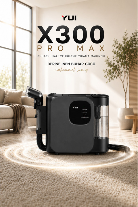 Yui X300 Pro Max 2000 W Buharlı Halı ve Koltuk Yıkama Makinesi-Buharlı Temizlik Makinesi
