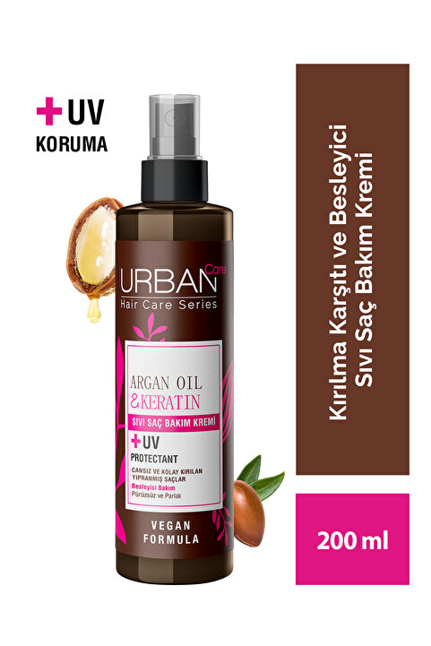 Urban Care Argan Yağı Kolay Kırılan Yıpranmış Saçlara Özel Sıvı Saç Bakım Kremi-vegan-200 ml