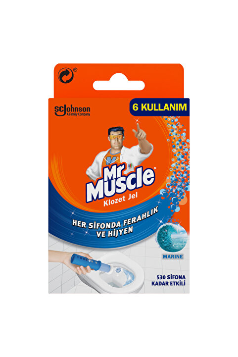 Mr. Muscle Klozet Jel Blok, Tuvalet Temizleyici, Marine, 36g