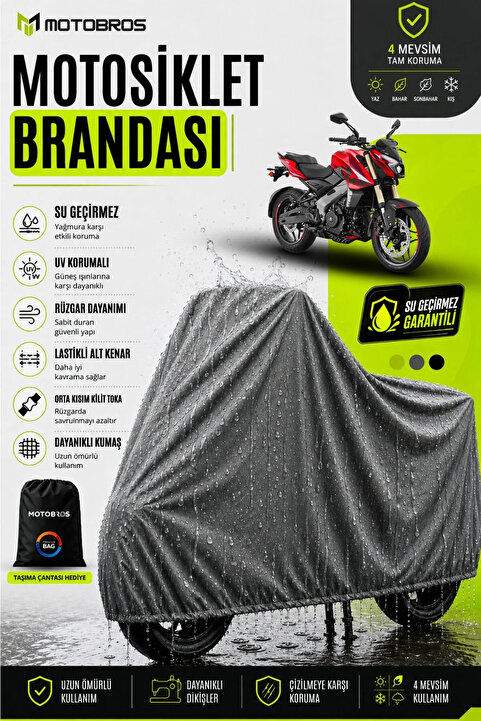 Motobros ThermoGuard-X Motosiklet Brandası Bajaj NS200 (EN KALIN) Kumaş Ömürlük Kullanım (TOKALI)