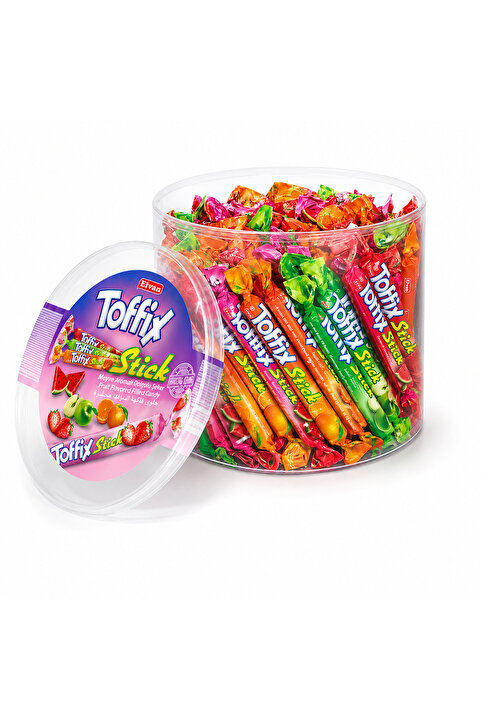 Elvan Toffix Stick Meyveli Mix Şeker 800 Gr. (1 Kutu)