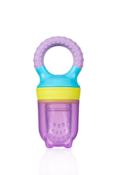 Wee Baby Silikon Meyve Süzgeci Püre Emziği ve Diş Kaşıyıcı 6+ Ay Mor