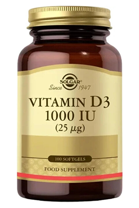 Solgar Vitamin D3 1000 Iu 25 Mcg 100 Yumuşak Kapsül