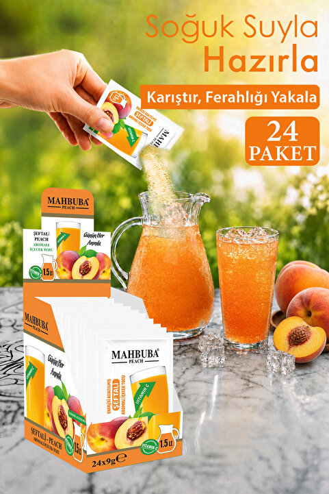 Mahbuba Şeftali Aromalı Soğuk Toz Içecek 24x9gr