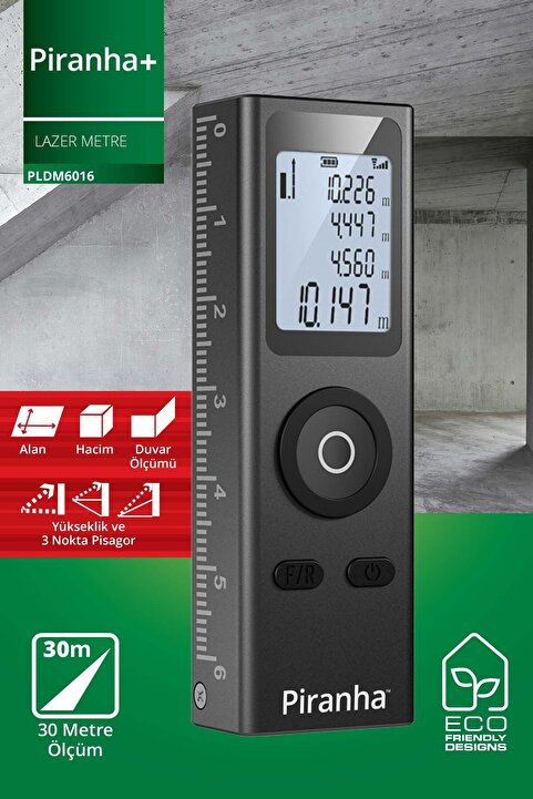 Piranha PLDM 6016 Lazer Metre 30 Metre Ölçüm