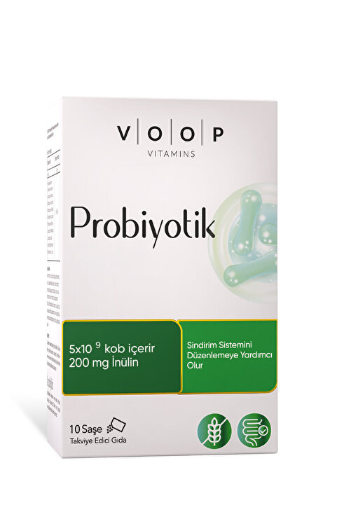 VOOP Probiyotik Mikroorganizma İçeren 10'lu Saşe Takviye Edici Gıda