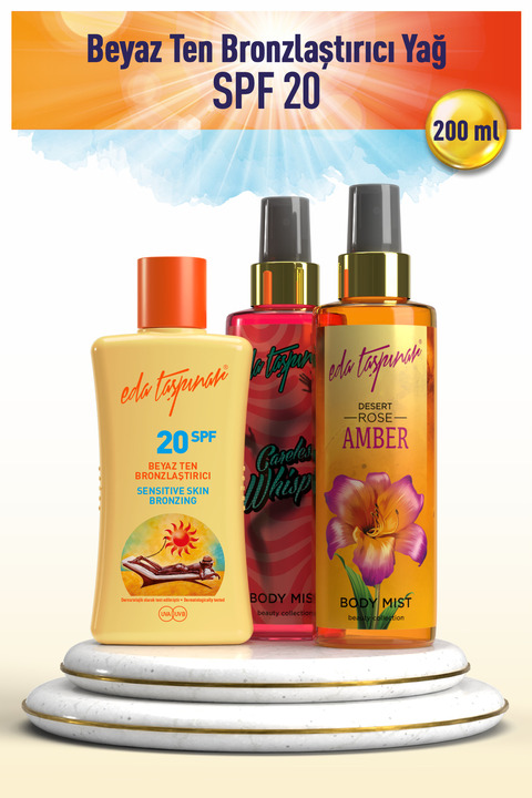 Eda Taşpınar Beyaz Ten Bronzlaştırıcı SPF20 200ml -Amber & Whisper Body Mist