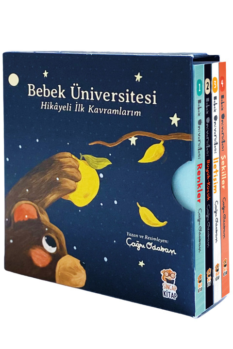 Sincap Kitap Bebek Üniversitesi Hikâyeli İlk Kavramlarım Seti (4 Kitap) | Eğitici Bebek Kitap Seti | 0-3 Yaş