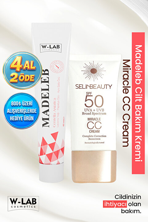 W-Lab Cosmetics Madeleb Krem 40 ml Ve  Selin Beauty Cc Krem 50 ml Set