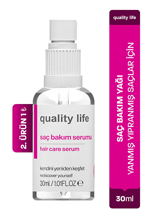 Quality Life Yanmış Yıpranmış Saçlar İçin Saç Bakım Yağı Serumu Argan Keratin Saç Bakımı Hair Care Oil Yağları