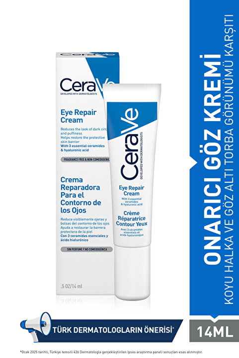 CeraVe Koyu Halka ve Göz Altı Torba Görünümü Karşıtı Onarıcı Göz Kremi 14 ml