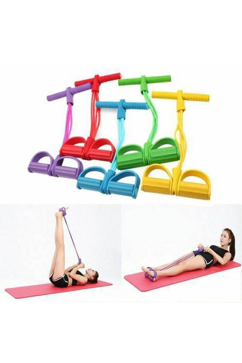 Genel Markalar Body Trimmer Mekik Çekme Aleti Evde Spor Egzersiz Lastiği 4 Tüplü