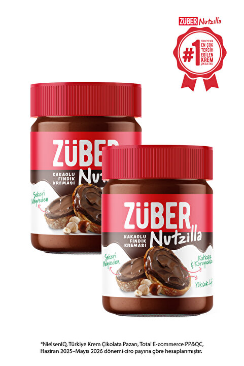 Züber Nutzilla Kakaolu Fındık Kreması 315g x 2 Adet