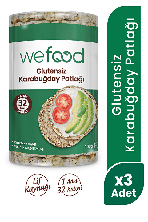 Wefood Glutensiz Karabuğday Patlağı 100 Gr 3'lü