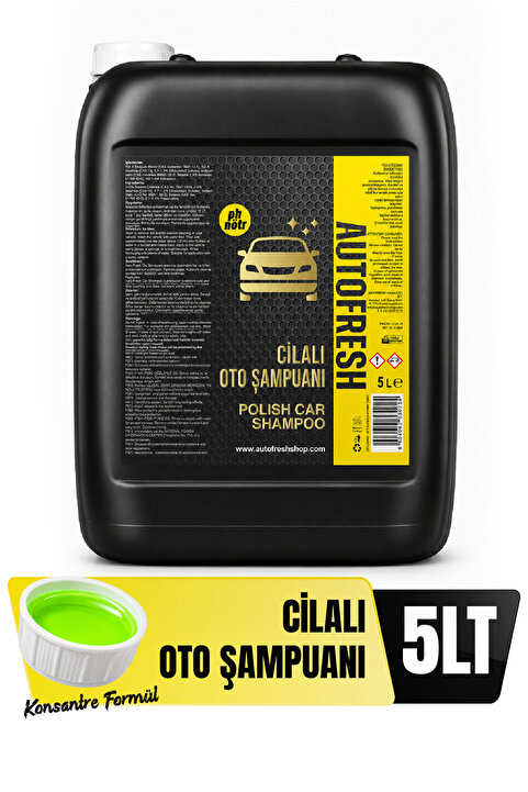 AutoFresh Cilalı Oto Şampuanı 5 Kg pH Nötr Yoğun Köpük Parlaklık Veren Araç Araba Yıkama Şampuanı