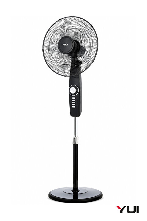 Yui F49 Siyah 16 Inç 50W 4 Kademe 5 Pervane Döner Başlıklı Vantilatör