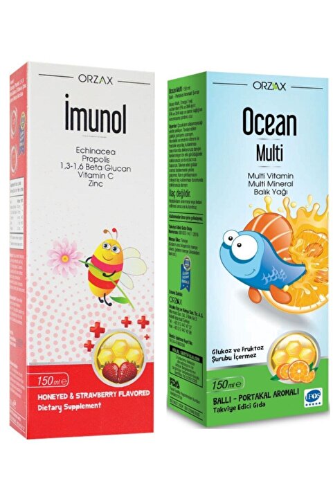 İMUNOL Şurup 150ml Ocean Multivitamin Multimineral Balık Yağı Multi Şurup 150ml