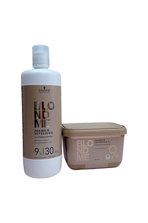 BLONDME Premium Lift+9 Açıcı 450 G + Oksidan %9 30 Volume 1000 ml