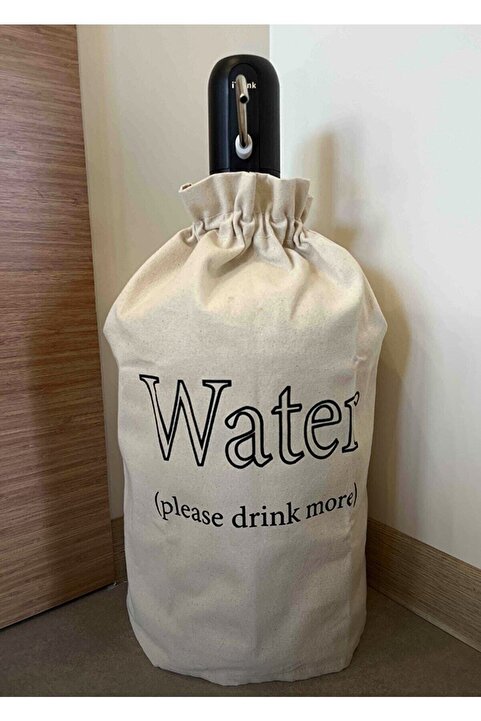 BAGAND Krem Damacana Kılıfı Water Please Drink More Baskılı