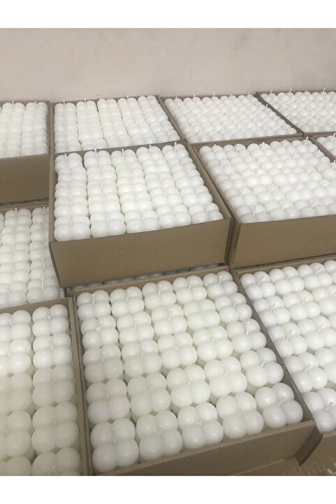 BlueDaisyCandle 50 Adet Özel Mini Bubble Mum Davet Nikah Söz Nişan Kına Hediyeliği