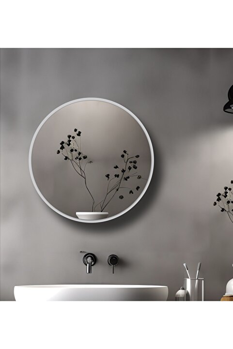 FLORADESİGN Fulya Aynalı Banyo Dolabı | Aynalı Dolap | Lavabo Üstü Dolap - 60cm Beyaz
