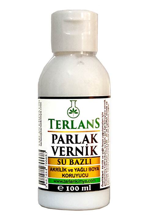 Terlans Su Bazlı Parlak Vernik 100 ml Akrilik Ve Yağlı Boya Ahşap Koruyucu