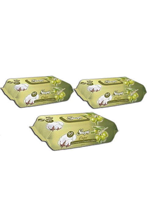Sleepy Zeytinyağlı 90 Yaprak Islak Havlu x 3'lü Paket