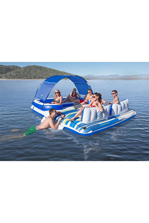 Bestway Süper Jumbo Ada Binici 6 Kişilik 389x 274 Cm - Mavi Su Dünyası