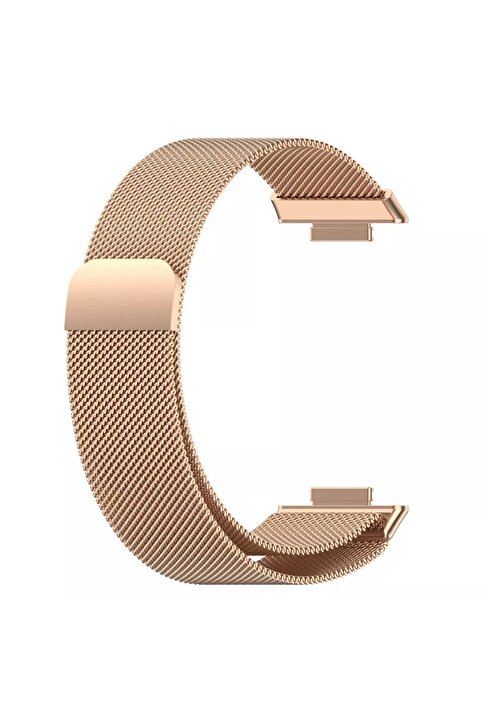 Tagomoon Huawei Watch Fit 2 Uyumlu Hasır Metal Örgü Işlemeli Mıknatıslı Kordon Kayış
