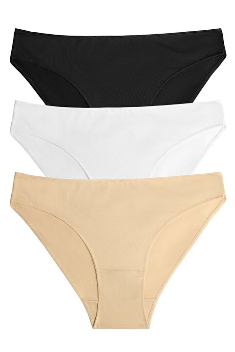 Suwen 3'lü Pamuklu Basic Normal Bel Slip Külot
