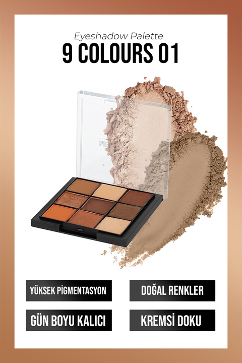 New Well Eyeshadow Palette 9 Colours No 01.