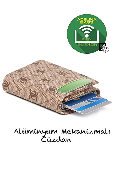 Newish Adelina Unisex Vizon Rio Mekanizmalı Otomatik Kızaklı Kartlık Cüzdan