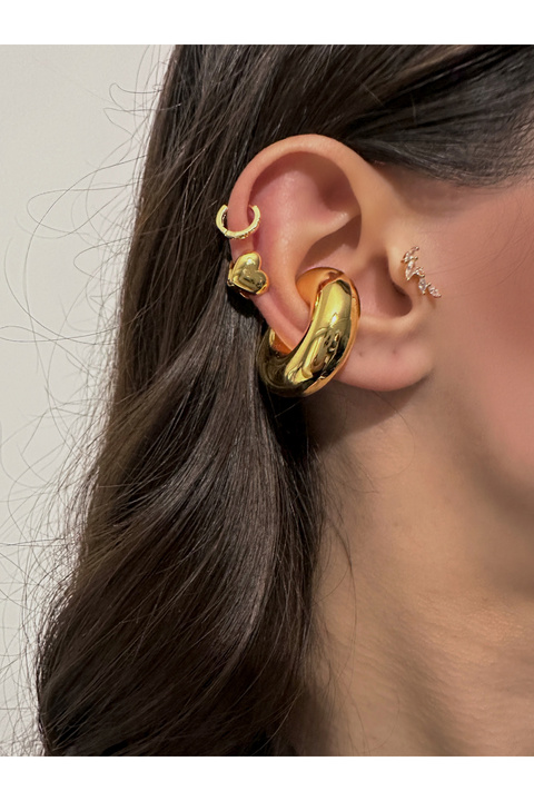 Okko Store Çelik Kalın Boğumlu Kıkırdak Küpesi Earcuff