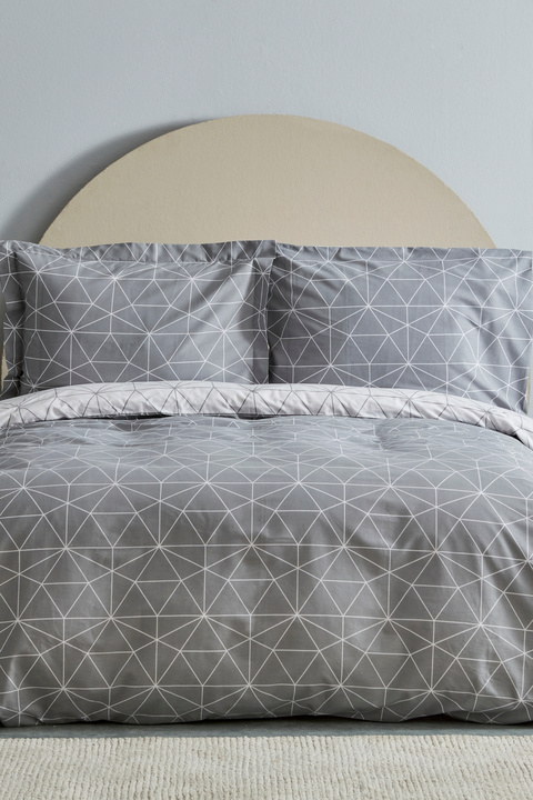 Karaca Home Colby Gri %100 Pamuk Çift Kişilik Nevresim Takımı