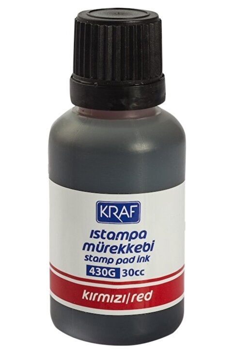 KRAF Istampa Mürekkebi 30 Cc Kaşe Mürekkebi Kırmızı (1 Adet)