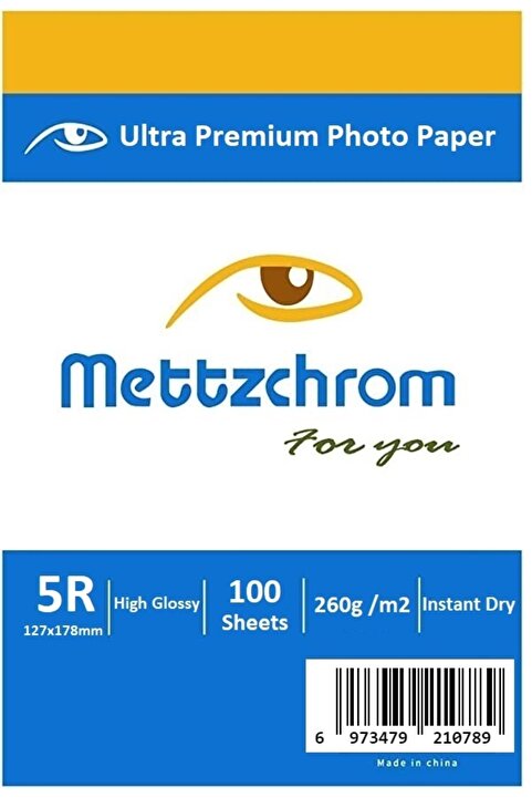 Mettzchrom 13x18cm 260g Parlak Inkjet Fotoğraf Kağıdı 100'lü Uyumlu Fotoğraf Kağıtları