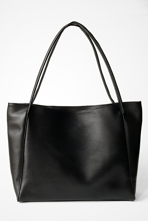 Yuka Atelier Nou Çift Saplı Siyah Büyük Boy Kadın Shopper Çanta