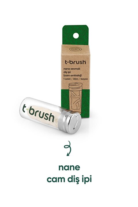 TBRUSH Cam Ambalajlı Naneli Doğal Diş Ipi - 30m