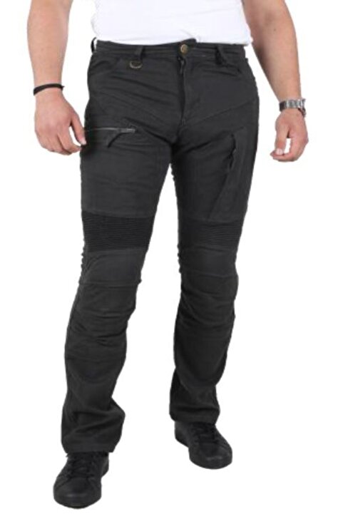 Tech90 Madra Antrasit Erkek Kevlar Korumalı Motosiklet Pantolonu(BİR BEDEN BÜYÜK SİPARİŞ VERİNİZ)