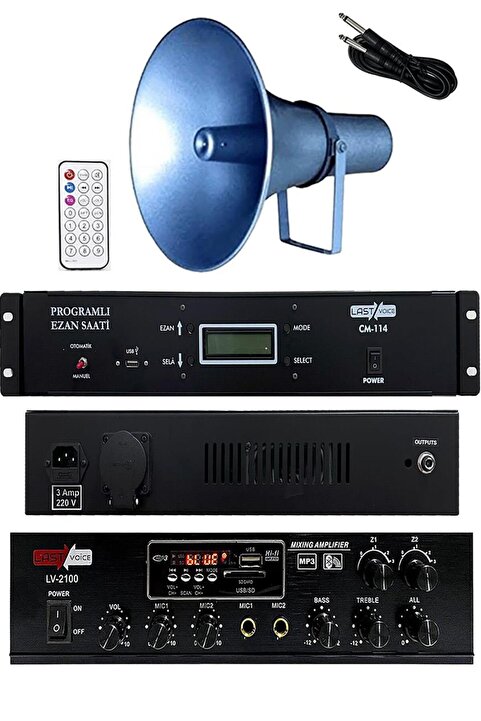 Lastvoice Ekonomik Set-2 Ezanmatik 100w Anfi Ve Hoparlör Seti