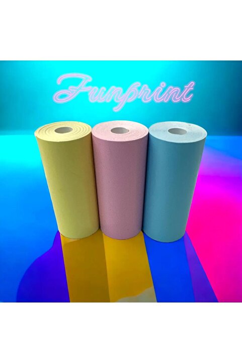 Fun Print Mini Taşınabilir Yazıcı Kağıdı Renkli (3 Adet)