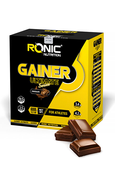 Ronic Nutrition Gainer Mass Ultimat 6000 G Kilo Almaya Yardımcı Karbonhidrat Tozu (ÇİKOLATA AROMALI) (2 ADET HEDİYE)