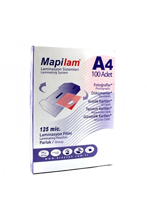 Genel Markalar Laminasyon Filmi A4 125 Micron 10'lu