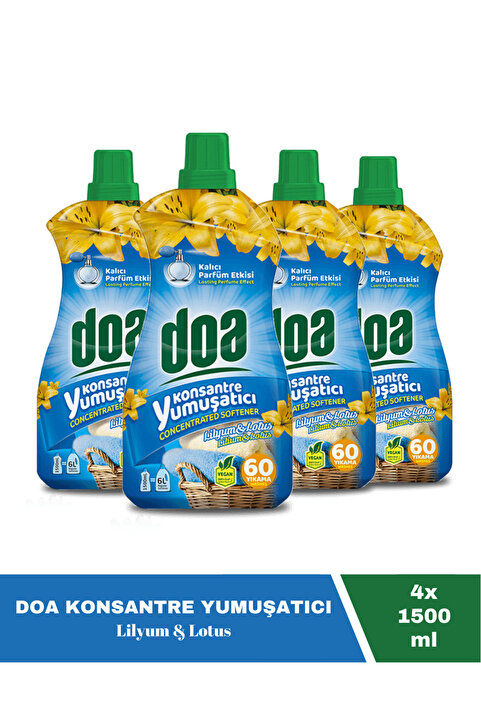 Doa Konsantre Yumuşatıcı Lilyum & Lotus 1500 ML X4 Adet
