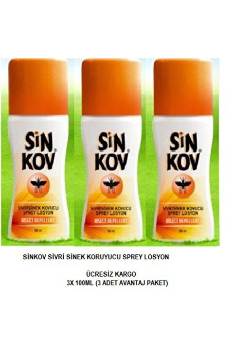 Sinkov Sivrisinek Kovucu Losyon Sinek Koruyucu Spray 3x100 Ml.