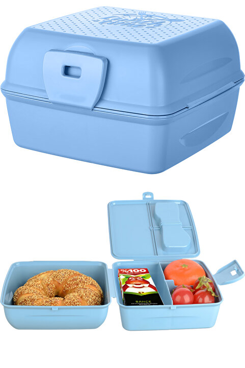 Emofom Creo 3 Bölmeli Beslenme Kabı 1300 Ml Yemek Saklama Kabı (15 X 15 X 9 Cm)