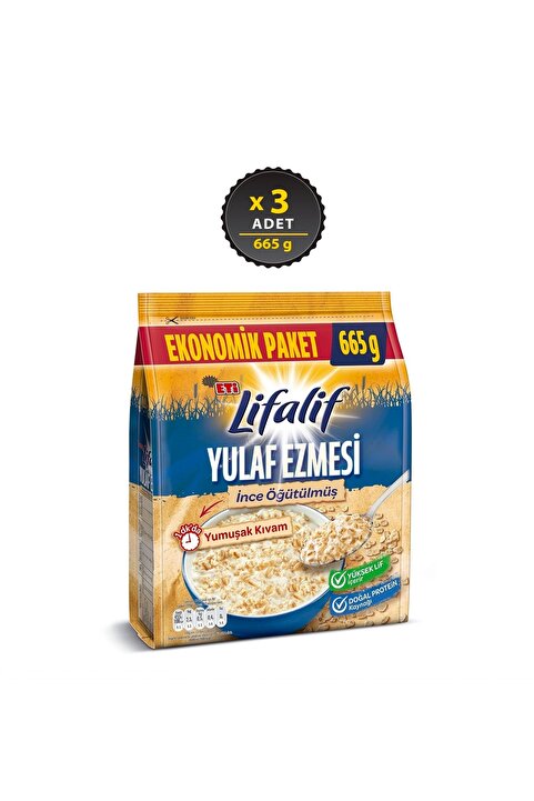 Eti Lifalif Ince Öğütülmüş Yulaf Ezmesi 665 G X 3 Adet